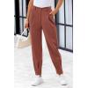 imagePRETTYGARDEN Womens High Waisted Pants Dressy Casual Ankle Length Work Office Trouser Slacks with PocketsRust Red