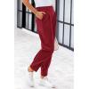 imagePRETTYGARDEN Womens High Waisted Pants Dressy Casual Ankle Length Work Office Trouser Slacks with PocketsWine Red