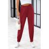 imagePRETTYGARDEN Womens High Waisted Pants Dressy Casual Ankle Length Work Office Trouser Slacks with PocketsWine Red