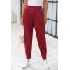 imagePRETTYGARDEN Womens High Waisted Pants Dressy Casual Ankle Length Work Office Trouser Slacks with PocketsWine Red