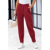 imagePRETTYGARDEN Womens High Waisted Pants Dressy Casual Ankle Length Work Office Trouser Slacks with PocketsWine Red