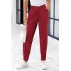 imagePRETTYGARDEN Womens High Waisted Pants Dressy Casual Ankle Length Work Office Trouser Slacks with PocketsWine Red