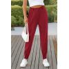 imagePRETTYGARDEN Womens High Waisted Pants Dressy Casual Ankle Length Work Office Trouser Slacks with PocketsWine Red