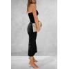imagePRETTYGARDEN Womens Summer Bodycon Maxi Tube Dress Ribbed Strapless Side Slit Long Going Out Casual Elegant Party DressesBlack