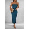 imagePRETTYGARDEN Womens Summer Bodycon Maxi Tube Dress Ribbed Strapless Side Slit Long Going Out Casual Elegant Party DressesDark Blue