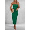 imagePRETTYGARDEN Womens Summer Bodycon Maxi Tube Dress Ribbed Strapless Side Slit Long Going Out Casual Elegant Party DressesGreen