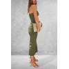 imagePRETTYGARDEN Womens Summer Bodycon Maxi Tube Dress Ribbed Strapless Side Slit Long Going Out Casual Elegant Party DressesLight Army Green