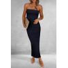 imagePRETTYGARDEN Womens Summer Bodycon Maxi Tube Dress Ribbed Strapless Side Slit Long Going Out Casual Elegant Party DressesNavy