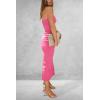 imagePRETTYGARDEN Womens Summer Bodycon Maxi Tube Dress Ribbed Strapless Side Slit Long Going Out Casual Elegant Party DressesRose Pink