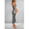 imagePRETTYGARDEN Womens Summer Bodycon Maxi Tube Dress Ribbed Strapless Side Slit Long Going Out Casual Elegant Party DressesStriped Black White