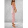 imagePRETTYGARDEN Womens Summer Bodycon Maxi Tube Dress Ribbed Strapless Side Slit Long Going Out Casual Elegant Party DressesStriped Pink White