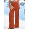 imagePRETTYGARDEN Womens Wide Leg Pants Casual 2025 Elastic Waist Loose Flowy Palazzo Pants Trousers with PocketsRust Red