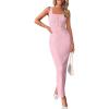 imagePRETTYGARDEN Womens 2025 Summer Bodycon Maxi Dresses Sleeveless Buttons Knit Spring Elegant Wedding Guest Cocktail DressPink