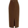 imagePRETTYGARDEN Womens Fall Midi Pencil Skirts Dressy Casual Work Office High Waisted Trendy Winter Corduroy Skirt with SlitBrown