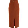 imagePRETTYGARDEN Womens Fall Midi Pencil Skirts Dressy Casual Work Office High Waisted Trendy Winter Corduroy Skirt with SlitCaramel