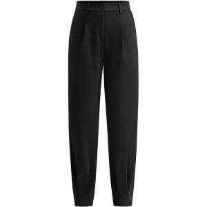 imagePRETTYGARDEN Womens High Waisted Pants Dressy Casual Ankle Length Work Office Trouser Slacks with PocketsBlack