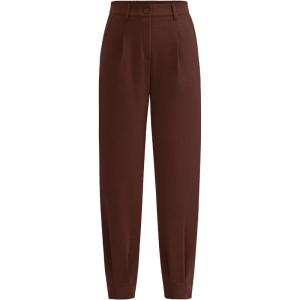 imagePRETTYGARDEN Womens High Waisted Pants Dressy Casual Ankle Length Work Office Trouser Slacks with PocketsCoffee