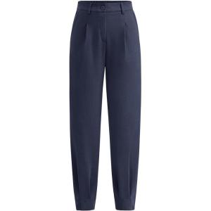 imagePRETTYGARDEN Womens High Waisted Pants Dressy Casual Ankle Length Work Office Trouser Slacks with PocketsNavy