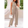 imagePRETTYGARDEN 2 Piece Sets for Women Summer Casual 2025 Spring Sleeveless Tank Ribbed Travel Vacation Lounge Wear OutfitsKhaki