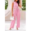 imagePRETTYGARDEN 2 Piece Sets for Women Summer Casual 2025 Spring Sleeveless Tank Ribbed Travel Vacation Lounge Wear OutfitsLight Pink