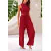 imagePRETTYGARDEN 2 Piece Sets for Women Summer Casual 2025 Spring Sleeveless Tank Ribbed Travel Vacation Lounge Wear OutfitsRed