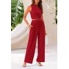 imagePRETTYGARDEN 2 Piece Sets for Women Summer Casual 2025 Spring Sleeveless Tank Ribbed Travel Vacation Lounge Wear OutfitsRed