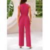 imagePRETTYGARDEN 2 Piece Sets for Women Summer Casual 2025 Spring Sleeveless Tank Ribbed Travel Vacation Lounge Wear OutfitsRose Red