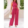 imagePRETTYGARDEN 2 Piece Sets for Women Summer Casual 2025 Spring Sleeveless Tank Ribbed Travel Vacation Lounge Wear OutfitsRose Red