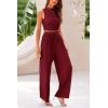 imagePRETTYGARDEN 2 Piece Sets for Women Summer Casual 2025 Spring Sleeveless Tank Ribbed Travel Vacation Lounge Wear OutfitsWine Red