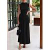 imagePRETTYGARDEN Womens 2 Piece Skirt Set 2025 Summer Ruched Tank Tops Ruffle Maxi Skirts Wedding Guest Matching OutfitsBlack