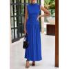 imagePRETTYGARDEN Womens 2 Piece Skirt Set 2025 Summer Ruched Tank Tops Ruffle Maxi Skirts Wedding Guest Matching OutfitsRoyal Blue