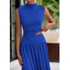 imagePRETTYGARDEN Womens 2 Piece Skirt Set 2025 Summer Ruched Tank Tops Ruffle Maxi Skirts Wedding Guest Matching OutfitsRoyal Blue