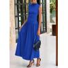 imagePRETTYGARDEN Womens 2 Piece Skirt Set 2025 Summer Ruched Tank Tops Ruffle Maxi Skirts Wedding Guest Matching OutfitsRoyal Blue