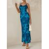 imagePRETTYGARDEN Womens Floral Bodycon Maxi Dress 2025 Summer Beach Sundress Sleeveless Spaghetti Strap Wedding Guest DressLake Blue Floral