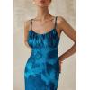 imagePRETTYGARDEN Womens Floral Bodycon Maxi Dress 2025 Summer Beach Sundress Sleeveless Spaghetti Strap Wedding Guest DressLake Blue Floral