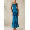 imagePRETTYGARDEN Womens Floral Bodycon Maxi Dress 2025 Summer Beach Sundress Sleeveless Spaghetti Strap Wedding Guest DressLake Blue Floral