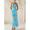 imagePRETTYGARDEN Womens Floral Bodycon Maxi Dress 2025 Summer Beach Sundress Sleeveless Spaghetti Strap Wedding Guest DressLight Blue Floral