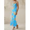 imagePRETTYGARDEN Womens Floral Bodycon Maxi Dress 2025 Summer Beach Sundress Sleeveless Spaghetti Strap Wedding Guest DressLight Blue Floral