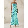 imagePRETTYGARDEN Womens Floral Bodycon Maxi Dress 2025 Summer Beach Sundress Sleeveless Spaghetti Strap Wedding Guest DressLight Green Daisy