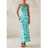 imagePRETTYGARDEN Womens Floral Bodycon Maxi Dress 2025 Summer Beach Sundress Sleeveless Spaghetti Strap Wedding Guest DressLight Green Daisy