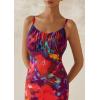 imagePRETTYGARDEN Womens Floral Bodycon Maxi Dress 2025 Summer Beach Sundress Sleeveless Spaghetti Strap Wedding Guest DressNavy Red Floral