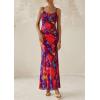 imagePRETTYGARDEN Womens Floral Bodycon Maxi Dress 2025 Summer Beach Sundress Sleeveless Spaghetti Strap Wedding Guest DressNavy Red Floral