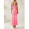 imagePRETTYGARDEN Womens Floral Bodycon Maxi Dress 2025 Summer Beach Sundress Sleeveless Spaghetti Strap Wedding Guest DressPink Daisy
