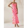 imagePRETTYGARDEN Womens Floral Bodycon Maxi Dress 2025 Summer Beach Sundress Sleeveless Spaghetti Strap Wedding Guest DressPink Daisy