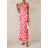 imagePRETTYGARDEN Womens Floral Bodycon Maxi Dress 2025 Summer Beach Sundress Sleeveless Spaghetti Strap Wedding Guest DressPink Daisy