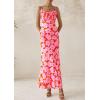 imagePRETTYGARDEN Womens Floral Bodycon Maxi Dress 2025 Summer Beach Sundress Sleeveless Spaghetti Strap Wedding Guest DressPink Daisy