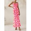 imagePRETTYGARDEN Womens Floral Bodycon Maxi Dress 2025 Summer Beach Sundress Sleeveless Spaghetti Strap Wedding Guest DressPink Daisy