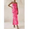 imagePRETTYGARDEN Womens Floral Bodycon Maxi Dress 2025 Summer Beach Sundress Sleeveless Spaghetti Strap Wedding Guest DressPink Floral