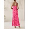 imagePRETTYGARDEN Womens Floral Bodycon Maxi Dress 2025 Summer Beach Sundress Sleeveless Spaghetti Strap Wedding Guest DressPink Floral