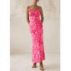 imagePRETTYGARDEN Womens Floral Bodycon Maxi Dress 2025 Summer Beach Sundress Sleeveless Spaghetti Strap Wedding Guest DressPink Floral